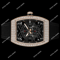 Luxuriöse Skelett-Diamantuhr Roségold Vollbesetzt Automatische Armbanduhr Iced Out Statement-Handgelenk-Accessoire-Design