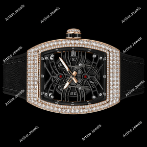 Reloj de Lujo con Diamantes Esqueletizados, Oro Rosa, Totalmente Pavimentado, Automático, Diseño de Accesorio de Muñeca Impresionante - Product Image 3