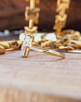 Bague de fiançailles classique en diamant taille émeraude pour femme, bijoux en or jaune