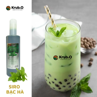 Sirop de maïs Krub.O saveur menthe en bouteille plastique 580ml, vente en gros usine, goût sec, sans alcool, pour préparation de boissons enfants et adultes, lot de 12