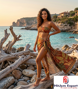 Pareo Hawaiano Personalizado con Estampado Floral Polinesio, Traje de Playa, Ropa de Resort, Fabricante y Exportador de Tejidos Textiles OEM ODM - Product Image 2