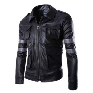 Veste d'hiver pour homme en cuir véritable de qualité supérieure, style streetwear, entièrement zippée, respirante, avec couleurs et logo personnalisables - Product Image 1