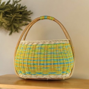 Cesta de acampada tejida a mano al mejor precio cestas de ratán de color verde para campamento de picnic en la playa al aire libre - Product Image 6