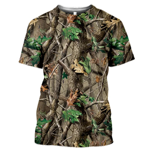Camiseta de Camuflaje para Hombre, Manga Corta, Cuello Redondo, Transpirable, Corte Regular, Estampado, Ropa Casual, 100% Algodón Tejido, Ecológico - Product Image 2
