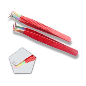 Pinzas de pestañas de acero inoxidable antiestáticas súper duras, gran cantidad de volumen/puntiagudas/puntas de fibra para pestañas de extensión de injerto - Product Image 2