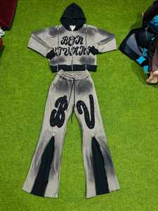 เสื้อแจ็คเก็ตอเนกประสงค์แบบมีซิป 3 จุด พร้อมกางเกงทรงหลวม ชุดลำลองสองชิ้น - Product Image 6