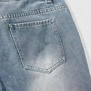 Shorts de mezclilla de nueva llegada para hombre, estilo jeans, ropa de calle con logo personalizado, color sólido, shorts de mezclilla con pedrería para hombre - Product Image 6