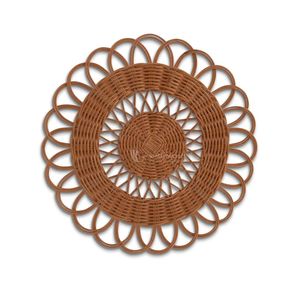 Set de table rond en rotin fait main, style bohème, tapis en osier, diamètre 400 mm - Product Image 2