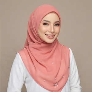 Nuevo Pañuelo Cuadrado Bawal Estampado Personalizado, Chal sin Plancha de Algodón Voile Estampado, Bawal Tudung, Hiyab Musulmán Suave y Transpirable - Product Image 4