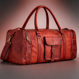 High Quality <b>Men</b> Genuine Leather Vintage Duffle <b>Bag</b> Custom Logo Large Capacity Travel Gym <b>Weekend</b> Overnight <b>Bag</b> - Product Image 1