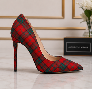 Chaussures à talons hauts élégantes pour femmes, style escarpins à talon aiguille, motif tartan écossais spécial mariage, pour club, design personnalisé, fournisseur en gros - Product Image 2
