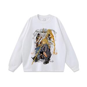 T-shirts délavés et vieillis à l'effigie de personnages de dessins animés et d'anime japonais pour hommes et femmes, t-shirts amples tendance hip-hop chinois - Product Image 1