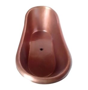 Bañera de Cobre Independiente Ovalada con Patas, Bañera Clásica de Metal con Borde para Baño en Casa - Product Image 4