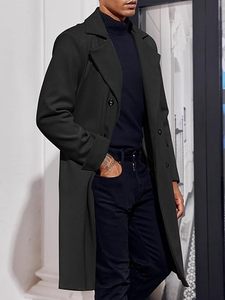 Manteau long élégant pour homme à double boutonnage, léger et résistant à l'eau, pour l'hiver, idéal pour les occasions formelles et le style décontracté - Product Image 6