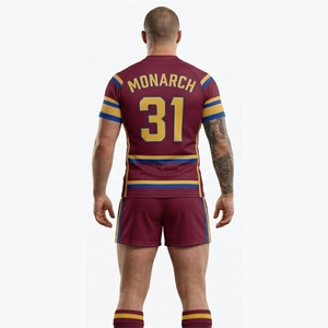 Meilleures ventes : Uniformes de rugby personnalisés de haute qualité avec manches courtes, ensemble uniforme sublimé pour hommes et femmes, prix de gros abordable - Product Image 2