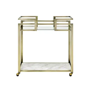 Nouveau chariot de service en métal fait main, chariot roulant de luxe design avec roues pour restaurant, hôtel, bar, décoration de la maison, luxe - Product Image 4
