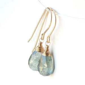 ต่างหูห้อยทรงหยดน้ำประดับควอตซ์ธรรมชาติ งานแฮนด์เมด ลวดทองเหลืองชุบเงินวินเทจ สำหรับงานปาร์ตี้ ขายส่ง - Product Image 5