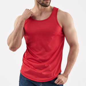 Diseño de Moda 2026: Camiseta sin Mangas Roja para Hombre, Cuello Redondo, Tejida, Color Sólido, Estilo Casual - Product Image 6