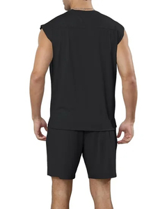 High Street Plus Size Men's <b>Sets</b> 2 Piece Tracksuit <b>Set</b> with Sleeveless T-Shirt <b>and</b> Casual Tank <b>Tops</b> <b>Short</b> <b>Sets</b> Quick Dry Design - Product Image 3