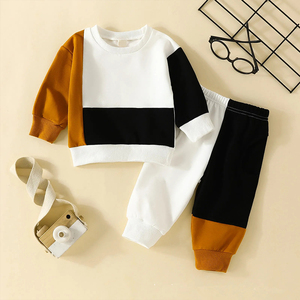 Conjuntos de Ropa para Bebé Niño al por Mayor, Chándal Color Block para Niños, Conjunto de Sudadera y Pantalones para Niños Pequeños, Ropa Infantil de Boutique - Product Image 5