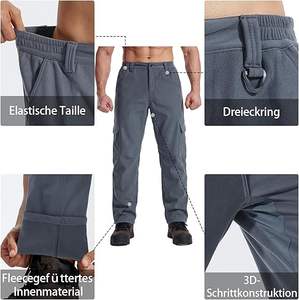 กางเกงล่าสัตว์ลายพรางบุขนแกะคุณภาพสูงสำหรับผู้ชาย กันลม กันน้ำ กางเกงยุทธวิธีแบบซอฟต์เชลล์ - Product Image 1