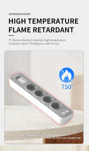 Enchufe múltiple personalizable antipolvo con 3 tomas de corriente y protección antiestática - Product Image 2