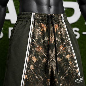 Shorts en molleton camouflage pour homme avec logo personnalisé, streetwear, haute qualité, poids lourd, avec bande latérale, shorts vintage en coton vierge - Product Image 5