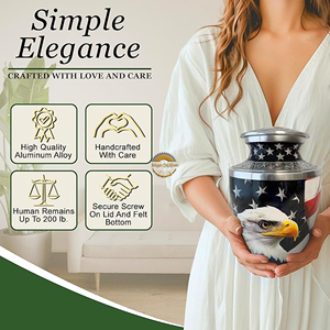 Handmade Metal Keepsake Urn for <b>Ashes</b> Decorative Brass Funeral Urn with Floral Pattern Premium Metal Cremation <b>Ashes</b> Container - Product Image 3