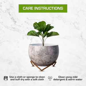 Maceta de Metal Gris con Soporte de Hierro, Maceta Decorativa Contemporánea para Jardín Interior, Sala de Estar, Dormitorio, Oficina, Balcón - Product Image 3