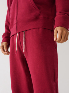 Men's Red Fleece Sweatpants Elastic Waist <b>Drawstring</b> Casual Joggers With Side Pockets Autumn Wear - Product Image 6