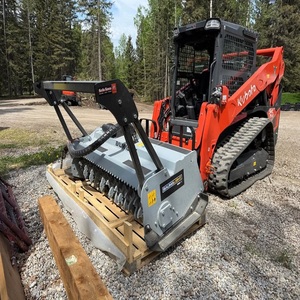 Durable Kubota Skid Steer With Forestry Mulcher For Heavy <b>Brush</b> Processing And <b>Vegetation</b> Reduction For Construction Sites - Product Image 4