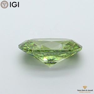 เพชร CVD ขนาด 2.00 กะรัต ผลิตในห้องปฏิบัติการ ได้รับการรับรองจาก IGI ทรงรี สำหรับเครื่องประดับระดับมาสเตอร์พีซ สีเขียวแฟนซีสดใส ความใสระดับ VS2 - Product Image 3