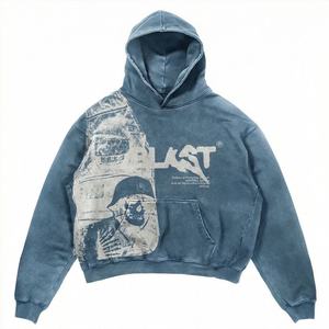 Sudadera con Capucha Personalizada con Logotipo, Gruesa, de Poliéster y Algodón, para Hombre, Talla Grande, Invierno, Bordada, Lisa, Teñida, Color Personalizado, Cálida - Product Image 1