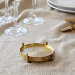 Ensemble de sous-verres en métal de luxe, accessoires décoratifs pour table, pour tasses à café, verres à vin, restaurant, bar, hôtel, salle à manger - Product Image 3