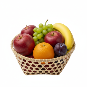 New Arrival High quality handwoven bamboo <b>basket</b> eco-friendly storage <b>basket</b> for fruit vegetables kitchen and home use supplier - Product Image 1