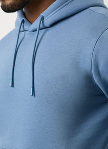 Vente Flash : Ensemble de survêtement pour homme en molleton de coton, sweat à capuche et pantalon de jogging à deux poches latérales, coupe ajustée, couleur unie - Product Image 6