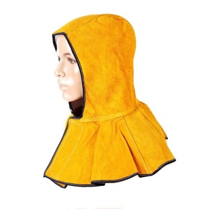 Gorro de soldadura formal de cuero vacuno de alta calidad con capucha protectora para venta en línea - Product Image 3