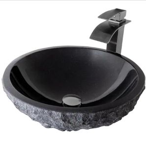Lavabo de Piedra de Lujo en Forma Redonda Natural de 40 cm, Ecológico, Contemporáneo, Construcción Duradera - Product Image 1