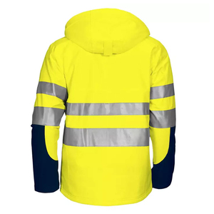 High Visibility Custom Construction Industrial Jackets <b>Workwear</b> Road <b>Winter</b> Hi Vis Work Uniform Reflective Tape Safety Jacket - Product Image 6