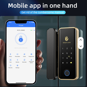 กุญแจล็อคประตูกระจกอัจฉริยะแบบไร้กรอบ พร้อมระบบคลาวด์ TTLock รองรับแอพพลิเคชั่น สแกนลายนิ้วมือ รหัสผ่าน บัตร IC กุญแจกลไก สำหรับสำนักงาน - Product Image 4