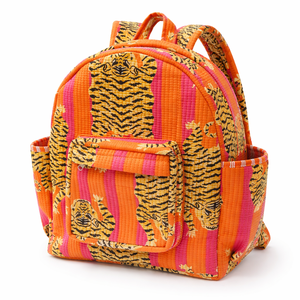 Orange Stylish 10kg Capacity Quilted Organic Cotton <b>Backpack</b> Zipper Animal Printed Eco-Friendly Lightweight Customizable Student - Product Image 1