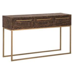 Elegant Industrial Iron Console <b>Table</b> with Rock Slab Finish Foldable Design for Living Room and Balcony Setup - Product Image 5