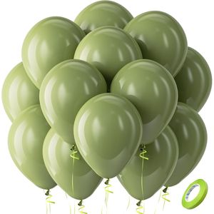 Palloncini in Lattice Verde Salvia per Feste, Confezione da 100, 12 Pollici, Palloncini Verde Oliva per Compleanni, Addii al Nubilato, Matrimoni - Product Image 1