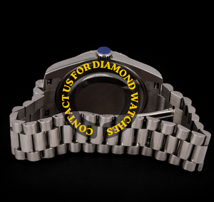 Montre Classique de Luxe à Cadran Noir avec Bracelet en Acier Inoxydable, Diamants Moissanite VVS et Lunette Unique, Prix Abordable, Tendance Actuelle - Product Image 3