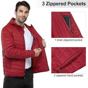 Veste matelassée à capuche pour homme, légère et isolante, idéale pour le ski, la neige et la randonnée, avec design et impression de logo personnalisés OEM - Product Image 5