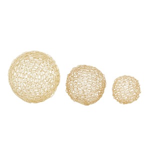 Handmade <b>Gold</b> Plated Metal Geometric <b>Wall</b> Sculpture Set 3 Pcs Modern Art Decor for Living Room for Home Decor - Product Image 1