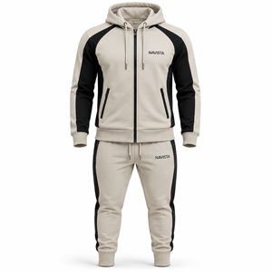 Ensemble de survêtement coupe-vent respirant personnalisé deux pièces avec veste zippée et pantalon en molleton pour homme – Collection Été 2026 - Product Image 1