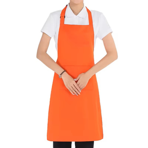 Delantal Unisex de Algodón Beige con Bolsillo para Restaurante o Bar, Tejido de Punto, Tirantes Ajustables, Manga Corta, Uniforme para Camareros - Product Image 2