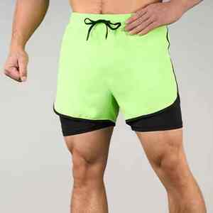 กางเกงวิ่งออกกำลังกายฤดูร้อนรุ่นใหม่ล่าสุดสำหรับผู้ชาย ระบายอากาศได้ดี แห้งเร็ว แบบ 2 in 1 สองชั้น สำหรับฝึกซ้อมกีฬา - Product Image 3