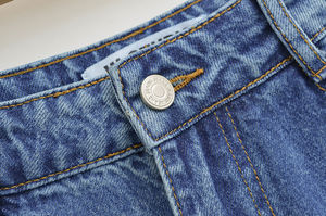 Jean large décontracté taille mi-haute bicolore en denim délavé style Y2K écologique pour femme, tendance été-automne 2025 - Product Image 6